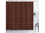 Tenda Da Doccia Plaid Abakuhaus, Composizione Classica Di Quadrati Con Motivo Tartan In Stile Scozzese, 175 X 240 Cm, Verde Vermiglio E Nero