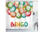 Abakuhaus Tenda Da Doccia Bingo, Illustrazione Lottery Game Con Palline Colorate Con Numeri Diversi E Scritta Bingo, 175 X 200 Cm, Multicolore