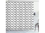 Abakuhaus Tenda Da Doccia Con Foglie, Foglie Di Alloro Monocromatiche Primavera Natura Astrazione Fogliame Silhouette Motivo, 175 X 180 Cm, Bianco E Nero