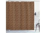 Abakuhaus Tenda Da Doccia Con Stampa Leopardata, Illustrazione Con Texture Leopardata, Motivo Ispirato Alla Fauna Esotica Africana, 175 X 220 Cm, Arancione E Nero