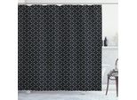 Abakuhaus Tenda Da Doccia Vittoriana, Composizione Di Piastrelle Floreali Reali Nature Inspired Design Antico Stile Retrò, 175 X 200 Cm, Nero E Grigio