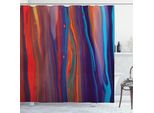 Abakuhaus Tenda Da Doccia Colorata, Primo Piano Di Dipinto A Olio Design Linea Orizzontale Composizione Astratta Di Arte Moderna, 175 X 180 Cm, Multicolore