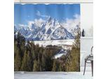 Abakuhaus Wyoming Tenda Da Doccia, Splendido Paesaggio Del Grand Teton Neve Tempo Nuvoloso Motivo Fotografico, 175 X 240 Cm, Multicolore Verde