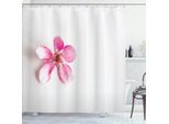 Abakuhaus Tenda Da Doccia Con Fiori Di Mandorlo, Primo Piano Petali Fogliame Giapponese Idillio Amore Tema Primavera Natura, 175 X 180 Cm, Rosa Bianco