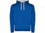 Felpa Con Cappuccio Urban Da Uomo, Interno Spazzolato - Colore: Royal Blue 05/White 01 - Taglia: L