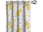 Abakuhaus Tende Senape, Tendaggi, Motivo Dolce Con Ramificazioni Floreali E Graziosi Pois Botanica Astratta Artsy, 2 Pezzi 75 X 245 Cm, Multicolore
