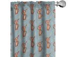 Abakuhaus Tende Con Caricature, Tende, Simpatico Tigre Arancione Con Foglie Decorative, Tema Nursery, 2 Pezzi 75 X 175 Cm, Terra Di Siena Bruciata E Verde Acqua Chiaro