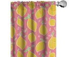 Abakuhaus Tende Al Limone, Tende, Motivo Ripetitivo Con Icone Di Frutta Acida E Succosa, 2 Pezzi 75 X 175 Cm, Terra Giallo Rosa Pastello