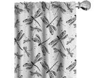 Abakuhaus Libelle Tende, Tende, Belle E Sognanti Flea Skizze Simbolo Monocromatico Motivo Ripetitivo, 2 Pezzi 75 X 245 Cm, Grigio Antracite E Bianco