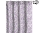 Abakuhaus Tende Floreali, Tende, Vortici Mazzi Di Fiori Primaverili Rami Giardino Botanico Pastello Cortile Primavera, 2 Pezzi 75 X 225 Cm, Lilla E Bianco