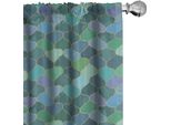 Abakuhaus Tende Orientali, Tende, Design Colorato Griglia Tradizionale Marocchina Ripetizione Con Effetti Grunge Artistici, 2 Pezzi 75 X 175 Cm, Multicolore