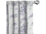 Abakuhaus Tende A Vela, Tende, Barche A Vela Ritmiche Acquerello Spruzzi Onde Schizzo, 2 Pezzi 75 X 245 Cm, Viola Verde