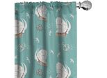 Abakuhaus Tende Veleggianti, Tende, Repeating Seagulls Piraten-Scherer-Schiffs-Anchor Illustrazione Marina, 2 Pezzi 75 X 245 Cm, Pale Teal Avorio