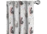 Abakuhaus Tende Boho, Tende, Foglie Tropicali Disegnate A Mano E Pennellate Scandinave, 2 Pezzi 75 X 175 Cm, Rosa Salmone