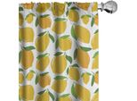 Abakuhaus Tende Al Limone, Tende, Stampa Ritmica Colorata Ed Energica Con Caricature Di Agrumi, 2 Pezzi 75 X 225 Cm, Terra Giallo Bianco Verde