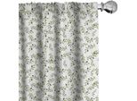 Abakuhaus Tende Olive, Tende, Rami E Foglie Botanical Elementsizing Frieden, 2 Pezzi 75 X 225 Cm, Verde Oliva Grigio