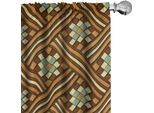Abakuhaus Tende Retrò, Tende, Tonalità Terra Ispirate A Strisce Geometriche, Barre Colorate E Motivi Quadrati, 2 Pezzi 75 X 245 Cm, Cioccolato Blu Cadetto