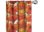 Abakuhaus Tende Arancioni, Tende, Grandi Papaveri Boemi In Fiore Su Sfondo Antico, Design Grafico, 2 Pezzi 75 X 245 Cm, Arancione Bruciato E Bianco