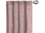 Abakuhaus Tende Di Colore Neutro, Tende, Motivo Retrò Ramo Fiorito Petali Ricci Ornamento, 2 Pezzi 75 X 225 Cm, Rosa Chiaro Rosa Cipria