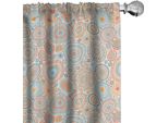 Abakuhaus Tende Vintage, Tende, Motivi Mandala Ritmici, Tonalità Pastello, Stampa Damascata Curva Su Sfondo Normale, 2 Pezzi 75 X 245 Cm, Multicolore