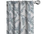 Abakuhaus Tende Tropicali, Tende, Motivo Foglie Di Palma Banana, Fogliame Giungla Hawaiana, Grafica Foresta Pluviale, 2 Pezzi 75 X 175 Cm, Blu-Grigio Chiaro
