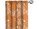 Abakuhaus Giapponese Tende, Tende, Orientali Giapponesi Fiori Uccelli Asia Pastello Colorato Motivo, 2 Pezzi 75 X 175 Cm, Marigold Bianco