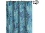 Abakuhaus Tende Vegetali, Tende, Tema Tropicale Motivo Esotico Con Rami Di Bambù Natura Nell'arte Tema Hawaii, 2 Pezzi 75 X 225 Cm, Azzurro Cielo E Verde Acqua