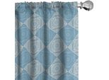 Abakuhaus Tende Geometriche, Tendaggi, Motivo Etnico Egiziano Con Forme Simmetriche Arabesque Ancient Artwork, 2 Pezzi 75 X 245 Cm, Verde Acqua E Giallo Pallido