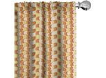 Abakuhaus Tende Retrò, Tende, Motivo Ondulato A Forma Di Mezzaluna Con Grafica Vintage In Diverse Tonalità, 2 Pezzi 75 X 245 Cm, Arancione Giallo Sabbia