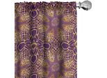Abakuhaus Tende Mandala Viola, Tende, Motivo Spirituale BohéMien Stile Tribale Design Etnico Simbolo Dell'universo, 2 Pezzi 75 X 175 Cm, Viola Giallo