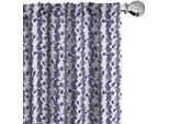 Abakuhaus Luau Tende, Tendaggi, Rami Verticali Di Foglie E Fiori Di Ibisco Hawaii Floral Natur, 2 Pezzi 75 X 245 Cm, Blu Notte E Bianco