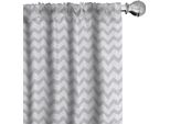 Abakuhaus Tende Grigie E Bianche, Tende, Motivo Chevron A Zig Zag Geometrico Freccia Disegna Strisce Stampa Riassuntiva, 2 Pezzi 75 X 225 Cm, Grigio Chiaro Bianco