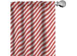 Abakuhaus Tende A Bastoncino Di Zucchero, Tende, Linee Rosse Diagonali Festa Di Natale Festosa Con Tema Disposizione Geometrica, 2 Pezzi 75 X 245 Cm, Bianco Rosso