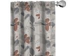 Abakuhaus Tende Astratte, Tende, Composizione Floreale Con Linee Verticali, Romantiche Piante Fiorite Primaverili, 2 Pezzi 75 X 245 Cm, Taupe Scuro Rubino