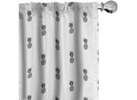 Abakuhaus Tende Bianche E Nere, Tendaggi, Motivo Monocromatico Con Ananas Hawaiano E Frutta Tropicale, 2 Pezzi 75 X 175 Cm, Bianco E Nero