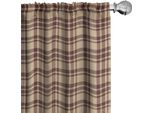 Abakuhaus Tende Bianche E Nere, Tende, Motivo A Quadri Vecchio Stile, Design Geometrico Ispirato Al Tessuto Scozzese, 2 Pezzi 75 X 225 Cm, Marrone Chiaro