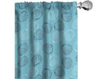 Abakuhaus Tende Da Costa, Tende, Tema Marittimo Con Conchiglie Capesante Oceano Estate Vacanze, 2 Pezzi 75 X 175 Cm, Azzurro Pallido Blu Bianco
