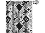 Abakuhaus Tende Bianche E Nere, Tende, Motivo Geometrico Diagonale Con Diversi Quadrati Contemporanei, 2 Pezzi 75 X 245 Cm, Bianco Nero