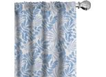 Abakuhaus Tende Blu E Bianche, Tendaggi, Delicato Design Tropicale Nei Toni Del Blu Foglie Estive Esotiche Hawaiane, 2 Pezzi 75 X 245 Cm, Azzurro E Bianco