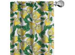 Abakuhaus Tende Alla Menta, Tende, Foglie Di Limone Moderne Hipster Frutta Fresca Illustrazione Tropicale Carina E Salutare, 2 Pezzi 75 X 175 Cm, Verde Bianco Giallo