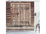 Abakuhaus Tenda Da Doccia Rustica, Porta In Legno Grezzo Di Una Capanna In Campagna, Foto Di Architettura Rurale, 175 X 240 Cm, Marrone