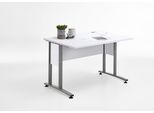 Schreibtisch Fmd "Calvi", Weiß (Weiß Brilliant, Grau), B:120Cm H:75Cm T:80Cm, Tische, Schreibtisch