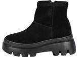 Paul Green 8113-016 Stivaletto Foderato, Donna, Pelle, Nero, Gambo Corto - Scarpe Donna Stivaletti / Stivali Alla Moda, Nero, Pelle (Camoscio Morbido), Altezza Tacco: 25 Mm