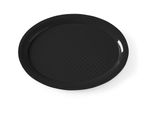 Hendi Fast-Food-Tablett Aus Polypropylen, Oval, Schwarz, 265X195X(H)15Mm