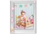 Zep Portafoto Bambino In Metallo Ivan Rosa 10X15 Cm Argento Lucido
