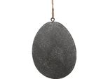 Ciondolo Uovo Di Pasqua Clayre & Eef 8 Cm In Metallo Grigio