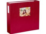 Hnfd Album Fotografico Lona In Lino Rosso 1000 Immagini 34,5X33 Cm 168 Pagine Bianche