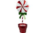 Lecca-Lecca Con Decorazione Natalizia Clayre & Eef 12X9X31 Cm In Metallo Rosso