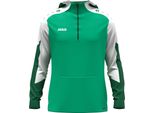 Jako Bambini Felpa Con Cappuccio E Zip Dynamic - 6770, Colore:Verde/Bianco/Verde Scuro, Taglia:128