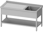 Lavello Con Base, 1600X700X850 Mm, Con Una Vasca A Destra, Con Supporto, Saldato